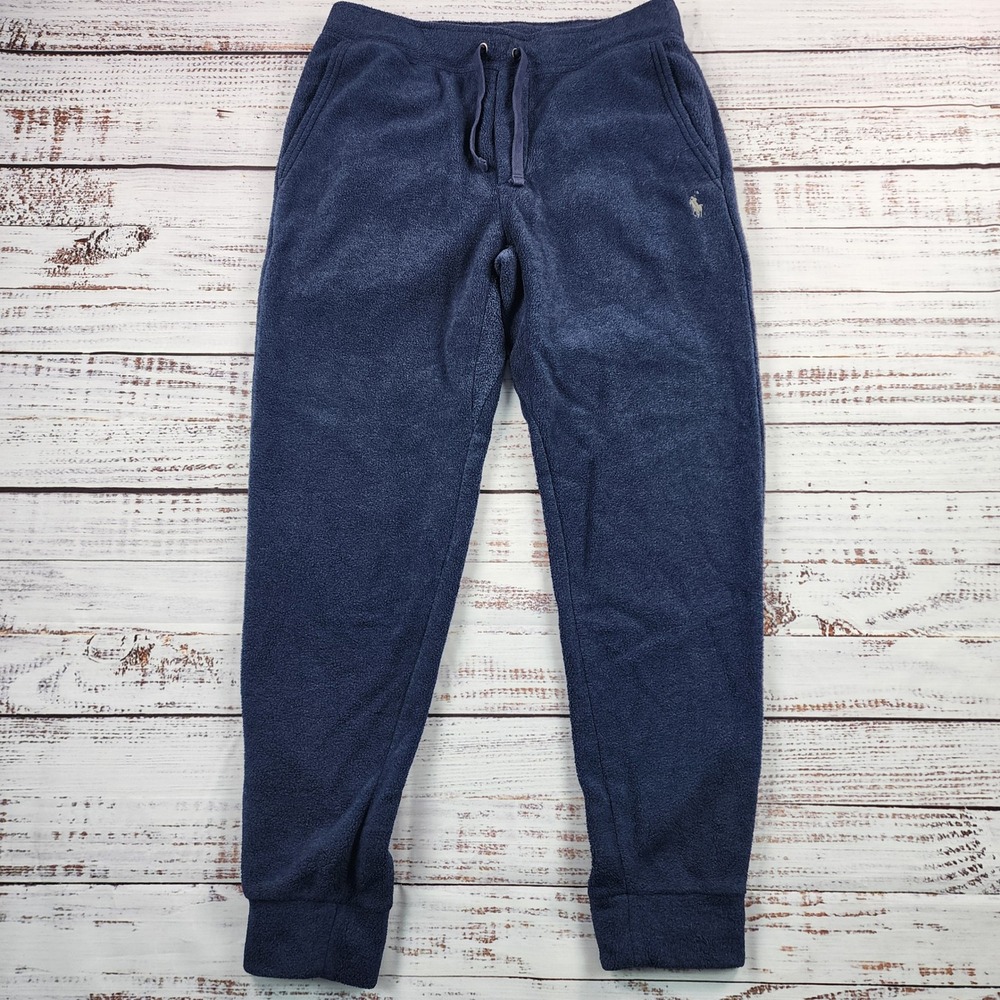 Polo Ralph Lauren Fleece Jogger Sweatpants Navy Blue Gray Pony Mens S Small 2967